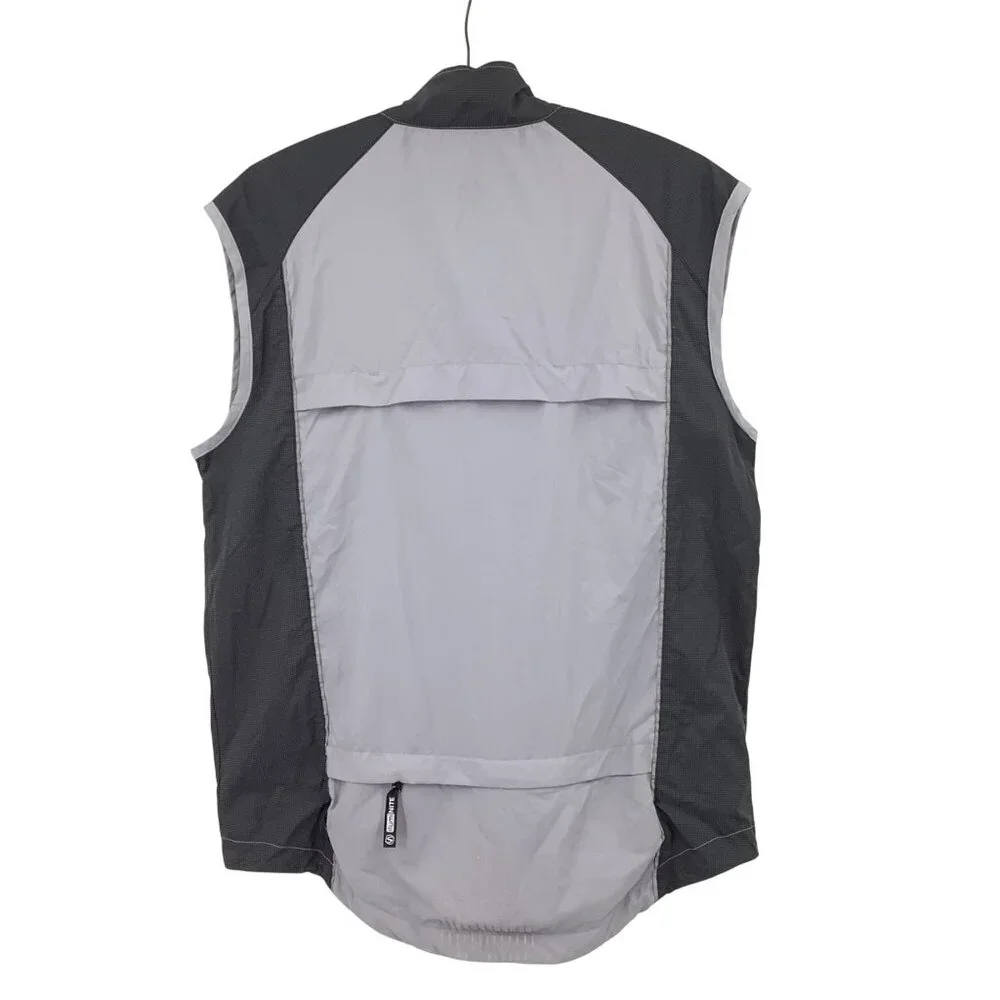 IllumiNite Mens Reflective Gray & Black Sleeveless Running Walking Vest Large - Picture 2 of 7